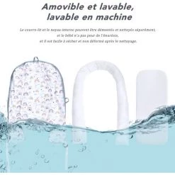 Réducteur De Lit Bébé 90 X 50 Cm - BIGZZIA Matelas Cocoon De Bébé - 100% Coton Cale Bebe Pour Lit Avec Certificat Oeko-tex - Bleu -Matelas Soldes Boutique 58194763 5