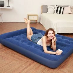 YOOUYIDA Matelas Gonflable Matelas Gonfleur Pied 198cm*138cm*62cm，blue Pour Le Voyage, La Maison -Matelas Soldes Boutique 58502410 3