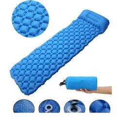 LTS FAFA Matelas De Camping, Tapis De Couchage Avec Oreiller De Camping Couchage D’air Ultraléger Pour Camping, Voyage, Randonnée, Bleu
