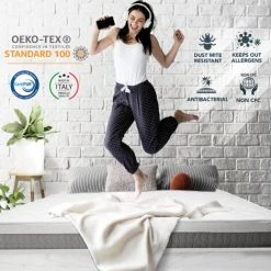 TANHK Matelas à Mémoire De Forme 100% Made In Italy | Orthopédique Fermetée Moyenne | Système Anti Points De Pression | Hypoallergénique, Anti Bactéries Et Acariens | Haute Respirabilité | Simple 90 X 190 -Matelas Soldes Boutique 58874463 5