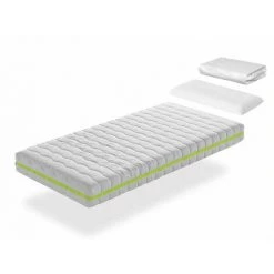 DORMALIT Pack Matelas 80X200 LIT ENFANTS H18 CM NUKA VISCO + 1 Oreiller Junior 80x35 Cm + 1 Protege Matelas 80x200 Cm