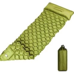 KARTOKNER Matelas De Camping Autogonflant Avec Oreiller - Matelas De Camping Ultraléger - Lit De Camping Simple Pour Randonnée, Camping(vert Sapin)