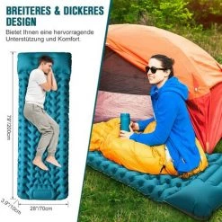 KARTOKNER Matelas De Camping Autogonflant Matelas De Couchage Tente Randonnée Adulte Tapis De Sol Auto-gonflant Joint Pliable Compact Ultra-léger Petit Matelas De Plage/voyage (bleu Paon) -Matelas Soldes Boutique 59756945 5