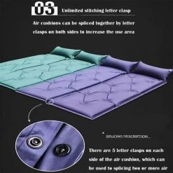 KARTOKNER Matelas De Couchage, Léger, Auto-gonflant Avec Oreiller Pour Le Camping Et La Randonnée183*57*2.5cm(vert) -Matelas Soldes Boutique 59758254 3