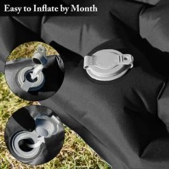 KARTOKNER Matelas De Camping Portable, Tapis De Couchage Ultraléger Matelas De Randonnée Avec Oreiller, 190×59×6cm, Matelas Trekking Pour Camping, Voyage, Randonnée(le Noir) 9 KARTOKNER Matelas De Camping Portable, Tapis De Couchage Ultraléger Matelas De Randonnée Avec Oreiller, 190×59×6cm, Matelas Trekking Pour Camping, Voyage, Randonnée(le Noir) -Matelas Soldes Boutique 59758267 5