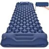 KARTOKNER Matelas De Camping Gonflable Pliable Portable - Tapis De Sol Camping Etanche Tente Matelas De Plage Avec Oreiller Sac Coussin D'air Ultraléger Pour Voyage Randonnee Trekking (bleu Marine)