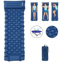 Hengda Tapis De Couchage Gonflable,Tapis De Couchage Gonflable,grande Taille,pour Camping,randonnée,voyage - Bleu- Un Siège - Bleu -Matelas Soldes Boutique 59823524 4