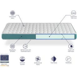 DREAMDI LOT X2 Matelas En Mousse Respirante 70X190 EKOZEN, Epaisseur 14 CM , Ergonomique Et Adaptable -Matelas Soldes Boutique 59927797 4