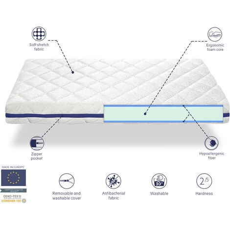 DREAMDI LOT X2 Matelas En Mousse Respirante 70X190 HERMES, Epaisseur 11 CM, Dehoussable, Ergonomique Et Adaptable 3 DREAMDI LOT X2 Matelas En Mousse Respirante 70X190 HERMES, Epaisseur 11 CM, Dehoussable, Ergonomique Et Adaptable – Image 3