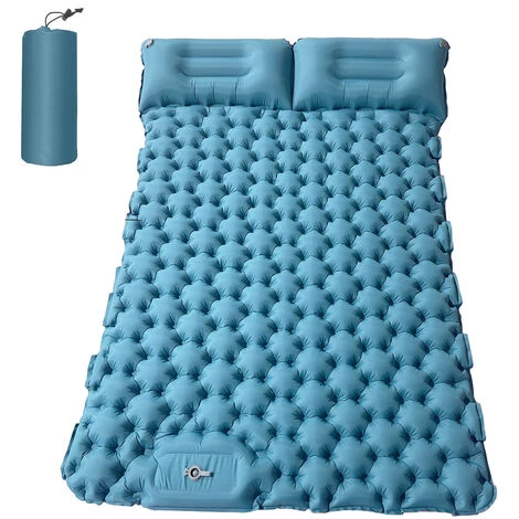 TANCYCO Matelas De Camping Pour 2 Personnes Avec Oreiller Pneumatique Matelas Pneumatique Portable Matelas De Couchage Imperméable Pour Sac à Dos,Bleu Clair, 1 TANCYCO Matelas De Camping Pour 2 Personnes Avec Oreiller Pneumatique Matelas Pneumatique Portable Matelas De Couchage Imperméable Pour Sac à Dos,Bleu Clair,
