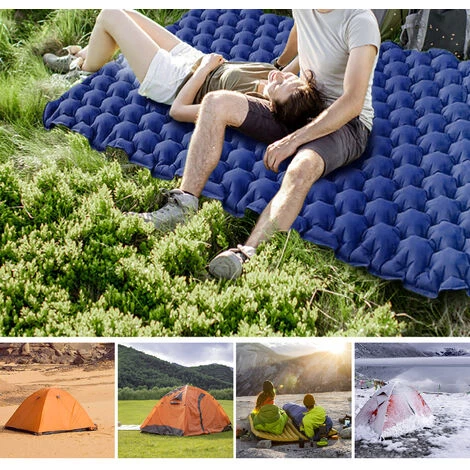 TANCYCO Matelas De Camping Pour 2 Personnes Avec Oreiller Pneumatique Matelas Pneumatique Portable Matelas De Couchage Imperméable Pour Sac à Dos,Bleu Clair, 5 TANCYCO Matelas De Camping Pour 2 Personnes Avec Oreiller Pneumatique Matelas Pneumatique Portable Matelas De Couchage Imperméable Pour Sac à Dos,Bleu Clair, – Image 5