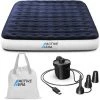 Matelas Gonflable Avec Pompe à Air Rechargeable Et Pompe à Pied, 2 Personnes, Pompe à Air, Sac De Transport Inclus - 150 X 203 X 22 Cm Active Era