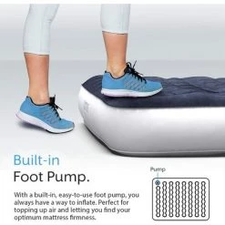 Matelas Gonflable Avec Pompe à Air Rechargeable Et Pompe à Pied, 2 Personnes, Pompe à Air, Sac De Transport Inclus - 150 X 203 X 22 Cm Active Era -Matelas Soldes Boutique 60262563 4