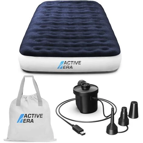 Matelas Gonflable Avec Pompe à Air Rechargeable Et Pompe à Pied, 1 Personne, Sac De Transport Inclus Active Era 1 Matelas Gonflable Avec Pompe à Air Rechargeable Et Pompe à Pied, 1 Personne, Sac De Transport Inclus Active Era