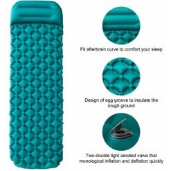 MACARON Matelas De Camping Épaisseur Améliorée 10cm Tapis De Couchage Autogonflant, Matelas Randonnée Avec Oreiller, Matelas Gonflable Ultraléger Pour Camping,Tente,Randonnée LO-Ron -Matelas Soldes Boutique 60657008 3