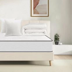 IZTOSS Ensemble Matelas Et Couette Et 2 Oreillers - 1 Matelas 140x190x16cm + 1 Couette 220x240cm + 2 Oreillers 60x60cm (Matelas+Couette+ 2 Oreillers)
