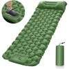 FR-LIFE BR-Vie Matelas Camping Autogonflant, Tapis De Couchage Avec Oreiller Et Pompe à Pied, Matelas Gonflable Ultraléger Portable Pour Camping, Voyage, Randonnée, Vert