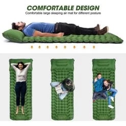 FR-LIFE BR-Vie Matelas Camping Autogonflant, Tapis De Couchage Avec Oreiller Et Pompe à Pied, Matelas Gonflable Ultraléger Portable Pour Camping, Voyage, Randonnée, Vert 9 FR-LIFE BR-Vie Matelas Camping Autogonflant, Tapis De Couchage Avec Oreiller Et Pompe à Pied, Matelas Gonflable Ultraléger Portable Pour Camping, Voyage, Randonnée, Vert -Matelas Soldes Boutique 61047985 5