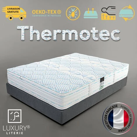 LUXURY LITERIE Matelas 140x190 Cm, Hauteur 24cm, Mousse à Mémoire De Forme Thermotec, Haute Adaptabilité, Indépendance Du Couchage, Ergonomique, Reversible 1 LUXURY LITERIE Matelas 140x190 Cm, Hauteur 24cm, Mousse à Mémoire De Forme Thermotec, Haute Adaptabilité, Indépendance Du Couchage, Ergonomique, Reversible