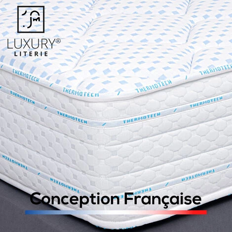 LUXURY LITERIE Matelas 140x190 Cm, Hauteur 24cm, Mousse à Mémoire De Forme Thermotec, Haute Adaptabilité, Indépendance Du Couchage, Ergonomique, Reversible 2 LUXURY LITERIE Matelas 140x190 Cm, Hauteur 24cm, Mousse à Mémoire De Forme Thermotec, Haute Adaptabilité, Indépendance Du Couchage, Ergonomique, Reversible – Image 2