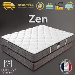 LUXURY LITERIE Matelas 140x190 Cm, Hauteur 20cm, Mousse à Mémoire De Forme Zen Evolution, Haute Adaptabilité, Indépendance Du Couchage, Ergonomique, Réversible