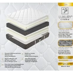 LUXURY LITERIE Matelas 140x190 Cm, Hauteur 20cm, Mousse à Mémoire De Forme Zen Evolution, Haute Adaptabilité, Indépendance Du Couchage, Ergonomique, Réversible 7 LUXURY LITERIE Matelas 140x190 Cm, Hauteur 20cm, Mousse à Mémoire De Forme Zen Evolution, Haute Adaptabilité, Indépendance Du Couchage, Ergonomique, Réversible -Matelas Soldes Boutique 61090010 4