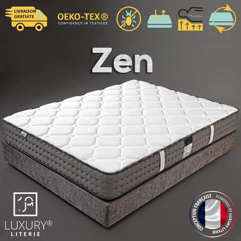 LUXURY LITERIE Matelas 90x190 Cm, Hauteur 20cm, Mousse à Mémoire De Forme Zen, Haute Adaptabilité, Indépendance Du Couchage, Ergonomique, Réversible 1 LUXURY LITERIE Matelas 90x190 Cm, Hauteur 20cm, Mousse à Mémoire De Forme Zen, Haute Adaptabilité, Indépendance Du Couchage, Ergonomique, Réversible