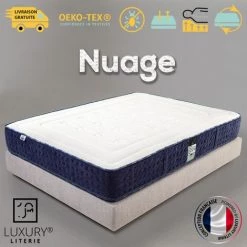 LUXURY LITERIE Matelas 140x190 Cm, Hauteur 24 Cm, Nuage, Mémoire De Forme, 10 Zones De Confort, Indépendance Du Couchage, Réversible, Orthopédique