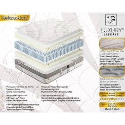 LUXURY LITERIE Matelas 140x190 Cm, Hauteur 26cm, Ressorts Ensachés, Mousse Haute Densité, Ferme, Relaxation, Indépendance De Couchage 7 LUXURY LITERIE Matelas 140x190 Cm, Hauteur 26cm, Ressorts Ensachés, Mousse Haute Densité, Ferme, Relaxation, Indépendance De Couchage -Matelas Soldes Boutique 61090155 4
