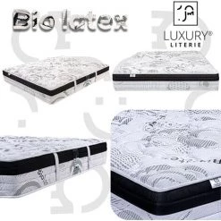 LUXURY LITERIE Matelas 90x190 Cm, Hauteur 26 Cm, Bio Latex, Latex, 10 Zones De Confort, Indépendance Du Couchage, Réversible, Haute Densité, Orthopédique -Matelas Soldes Boutique 61106058 4
