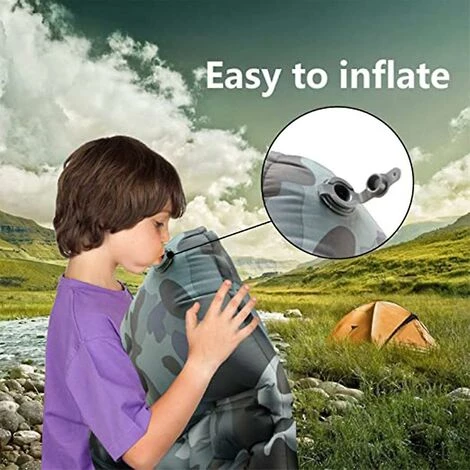 LTS FAFA Matelas De Couchage Ultraléger Avec Oreiller Intégré, Matelas De Camping Gonflable Compatible Avec La Randonnée, Les Voyages Et La Randonnée, Camp Compact Et Portable. 5 LTS FAFA Matelas De Couchage Ultraléger Avec Oreiller Intégré, Matelas De Camping Gonflable Compatible Avec La Randonnée, Les Voyages Et La Randonnée, Camp Compact Et Portable. â Image 5