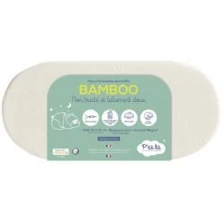 PTIT LIT P'tit Lit - Matelas De Couffin Bamboo - 72x32 Cm - Viscose Douce Et Soyeuse Pour Bébé - Idéal Landau Nacelle Et Berceau - Réversible - Déhoussable - Fabrication Française