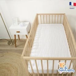 LES NOURSONS Matelas Bébé Climatisé - 60x120 Cm - Réversible - 1 Face Été Fraîche / 1 Face Hiver Ouatinée - OekoTex® - Fabrication Française - Blanc -Matelas Soldes Boutique 61180288 3