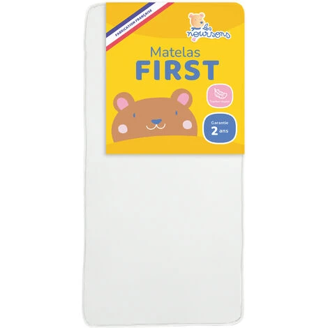LES NOURSONS Matelas Bébé - 60x120 Cm - Réversible - OekoTex® - Garantie 2 Ans - Fabrication Française - Blanc 2 LES NOURSONS Matelas Bébé - 60x120 Cm - Réversible - OekoTex® - Garantie 2 Ans - Fabrication Française - Blanc – Image 2