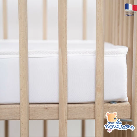LES NOURSONS Matelas Bébé - 60x120 Cm - Réversible - OekoTex® - Garantie 2 Ans - Fabrication Française - Blanc 4 LES NOURSONS Matelas Bébé - 60x120 Cm - Réversible - OekoTex® - Garantie 2 Ans - Fabrication Française - Blanc – Image 4