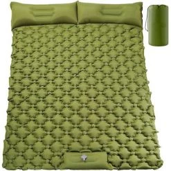 TANCYCO Double Matelas De Couchage De Camping, Coussin De Camping Gonflable Presse-pieds Ultraléger 2 Personnes Tapis De Camping Avec Oreiller Pour Camping Randonnée Voyage Sac à Dos Tente Et Vanlife
