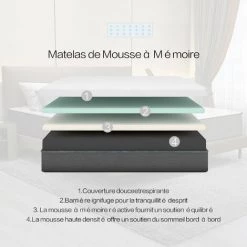 BOLLI | Matelas 90x190cm | Matelas Memoire De Forme | Luxe Matelas De Lit D'Adulte Et D'enfant | Épaisseur 17cm -Matelas Soldes Boutique 61345694 4
