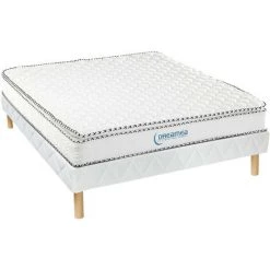 VENTE-UNIQUE.COM Ensemble Sommier + Matelas Ressorts Ensachés Et Surmatelas Intégré ALTIER De DREAMEA - 120x190 Cm