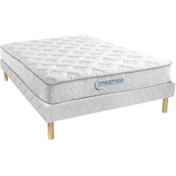 VENTE-UNIQUE.COM Ensemble Sommier + Matelas Ressorts Ensachés ép22cm SERENITE De DREAMEA - 140x200 Cm