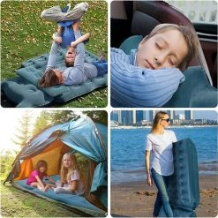 HAZEL Matelas Gonflable Voiture SUV Avec Pompe, Lit Gonflable De Voyage, Coussin De Siège Arrière De Voiture Pour Des Enfants, Confortable Surface Floquée Pour Camping Voyage (Bleu) -Matelas Soldes Boutique 64196261 5