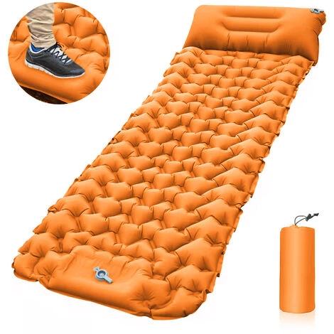 ASUPERMALL Tapis De Camping Léger Avec Oreiller Pneumatique Matelas Pneumatique Portable Matelas De Couchage Imperméable Pour Sac à Dos,Orange 1 ASUPERMALL Tapis De Camping Léger Avec Oreiller Pneumatique Matelas Pneumatique Portable Matelas De Couchage Imperméable Pour Sac à Dos,Orange