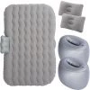 Deckon Matelas De Lit De Voiture à Air, Coussin De Matelas à Air, Siège De Voiture Multifonctionnel Avec Pompe à Air Et Oreiller, Motif Ondulé - Gris