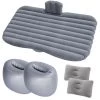 Deckon Matelas De Lit De Voiture à Air, Coussin De Matelas à Air, Siège De Voiture Multifonctionnel Avec Pompe à Air Et Oreiller, Grain Droit - Gris (jetée De Stockage)