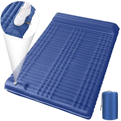 HAPPYSHOPPING Tapis Gonflable Double Avec Tirettes Autogonflant, Bleu Marine - Bleu Marine 4 HAPPYSHOPPING Tapis Gonflable Double Avec Tirettes Autogonflant, Bleu Marine - Bleu Marine – Image 4