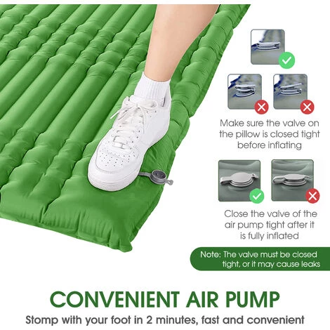 HAPPYSHOPPING Tapis Gonflable Double Avec Tirettes Autogonflant, Bleu Marine - Bleu Marine 5 HAPPYSHOPPING Tapis Gonflable Double Avec Tirettes Autogonflant, Bleu Marine - Bleu Marine – Image 5