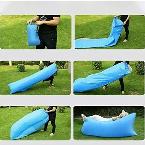 FVO Canapé Gonflable Imperméable 200 X 70 Cm Avec Sac De Transport Compact, Canapé Gonflable Et Tissu Indéchirable Jusqu'à , Idéal Pour Le Camping, La Mer, La Plage, Le Salon D'air, Bleu 2 FVO Canapé Gonflable Imperméable 200 X 70 Cm Avec Sac De Transport Compact, Canapé Gonflable Et Tissu Indéchirable Jusqu'à , Idéal Pour Le Camping, La Mer, La Plage, Le Salon D'air, Bleu – Image 2