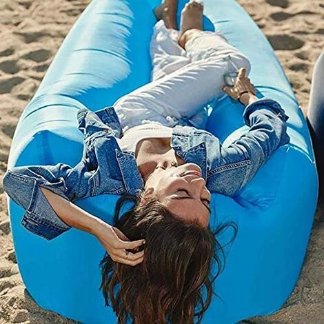 FVO Canapé Gonflable Imperméable 200 X 70 Cm Avec Sac De Transport Compact, Canapé Gonflable Et Tissu Indéchirable Jusqu'à , Idéal Pour Le Camping, La Mer, La Plage, Le Salon D'air, Bleu 5 FVO Canapé Gonflable Imperméable 200 X 70 Cm Avec Sac De Transport Compact, Canapé Gonflable Et Tissu Indéchirable Jusqu'à , Idéal Pour Le Camping, La Mer, La Plage, Le Salon D'air, Bleu – Image 5