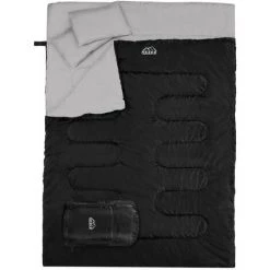 ASUPERMALL 86''x60'' Double Sac De Couchage Thermique 2 Personnes Camping En Plein Air Randonnée Sac De Couchage Avec 2 Oreillers