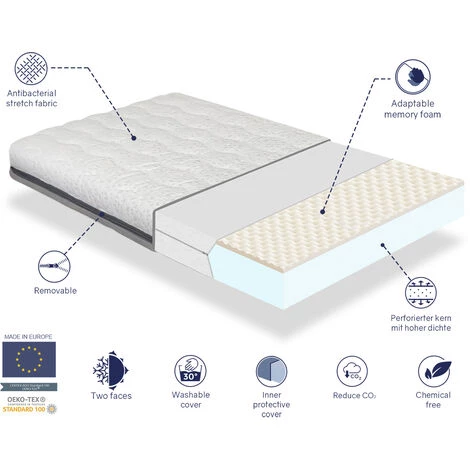 DORMALIT Matelas KALA 70x160 Epaisseur 14 CM - Noyau En Mousse Perfore 5 DORMALIT Matelas KALA 70x160 Epaisseur 14 CM - Noyau En Mousse Perfore – Image 5