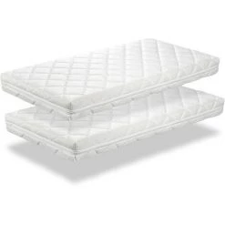 DORMALIT LOT X2 Matelas Mousse 80X180 CARAMEL, Epaisseur 11 CM, Ergonomique Et Respirant